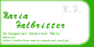 maria halbritter business card