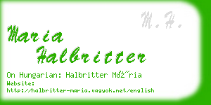 maria halbritter business card